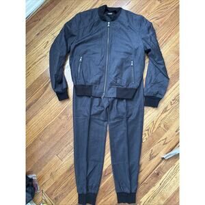 Frere Men's Gray Classic Bomber Jacket And Pants Suit Custom Size M Chest 44